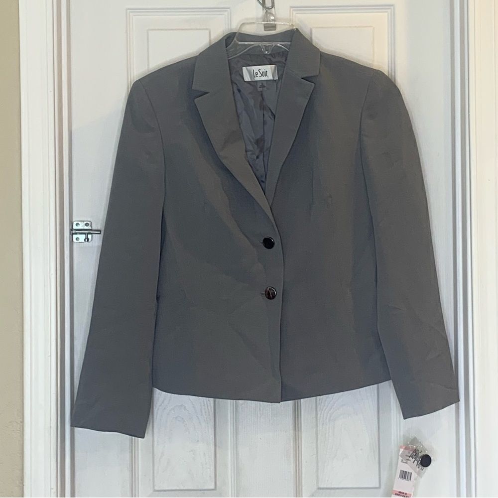 Le Suit Gray 2 Button Blazer Suit Coat Size 10